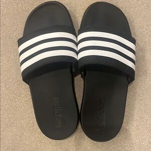 Adidas Black and White Slide Sandals boys size 2